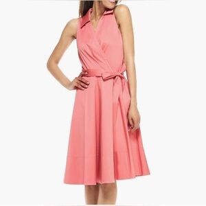 GAL MEETS GLAM - Heather Sleeveless Wrap Shirt Dress / Size 0 / Pink (Rosemist)
